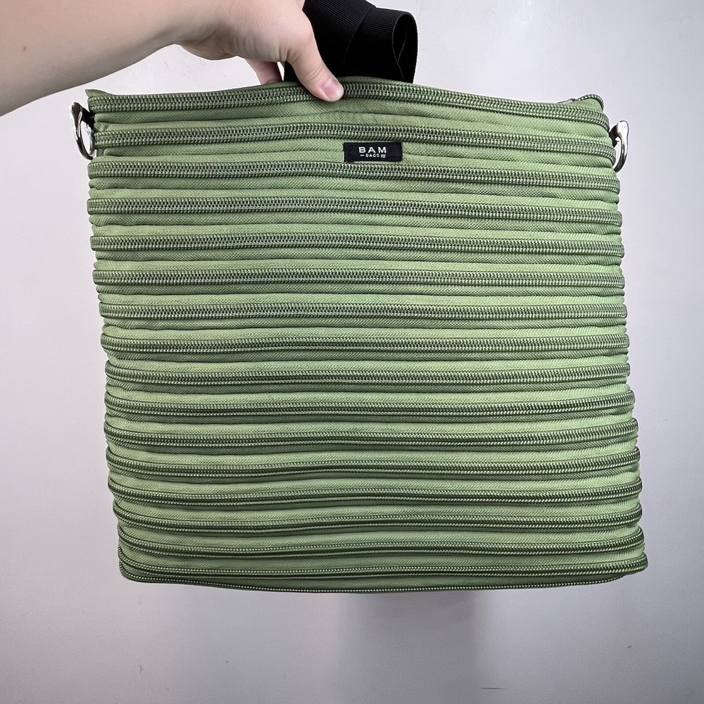 BAM Zipper Backpack Messenger Bag Continuous Shoulder Purse Tote Vtg Grunge Y2K